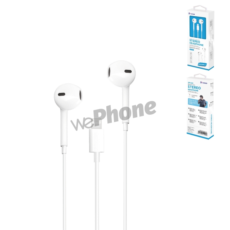 UNICO - EP1220Wired earphone LIGHTNING all white
