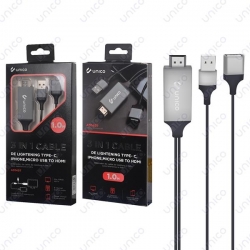 UNICO - AD1407 USB A/M to HDMI + USB M BLACK