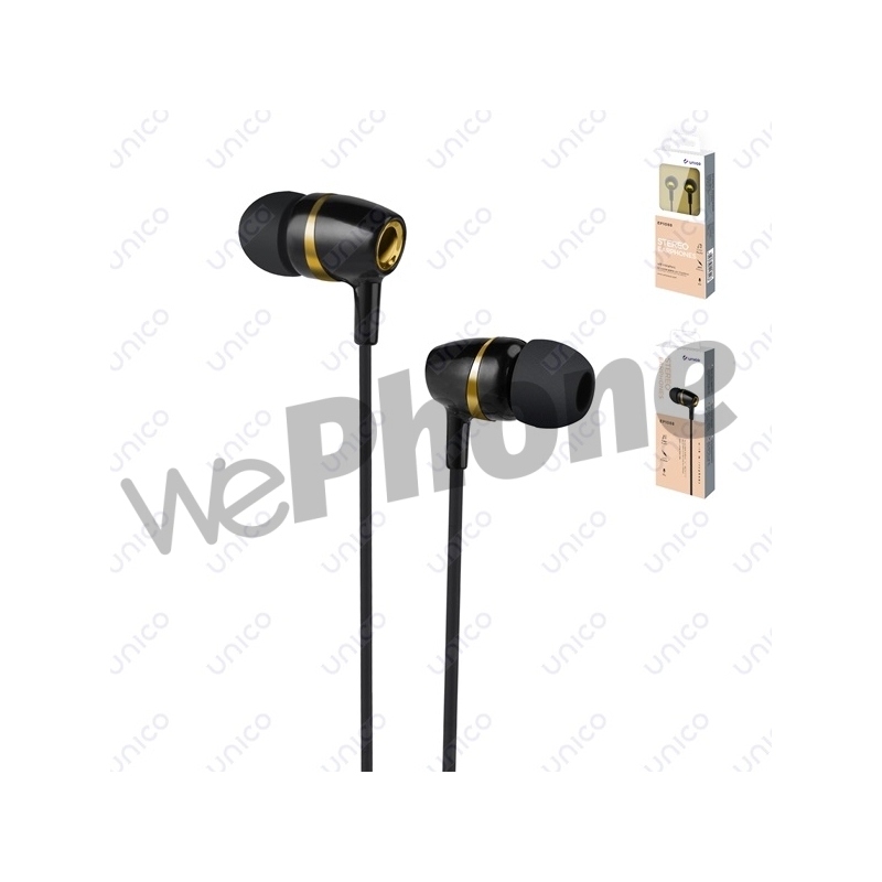 UNICO - EP1088 Wired earphone,black+Golden