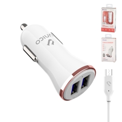 UNICO - CC1081 Car charger,2USB,2.4A current,white