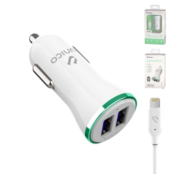 UNICO - CC1082 Car charger,2USB,2.4A current,white