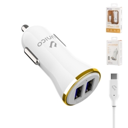UNICO - CC1083 Car charger,2USB,2.4A current,white