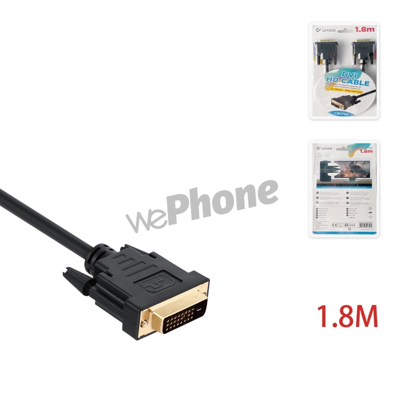 UNICO - CB1756 DVI cable 1.8m black