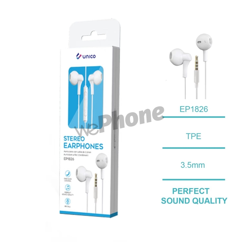 UNICO - EP1826 Semi-In-Ear Wired Small Headphones