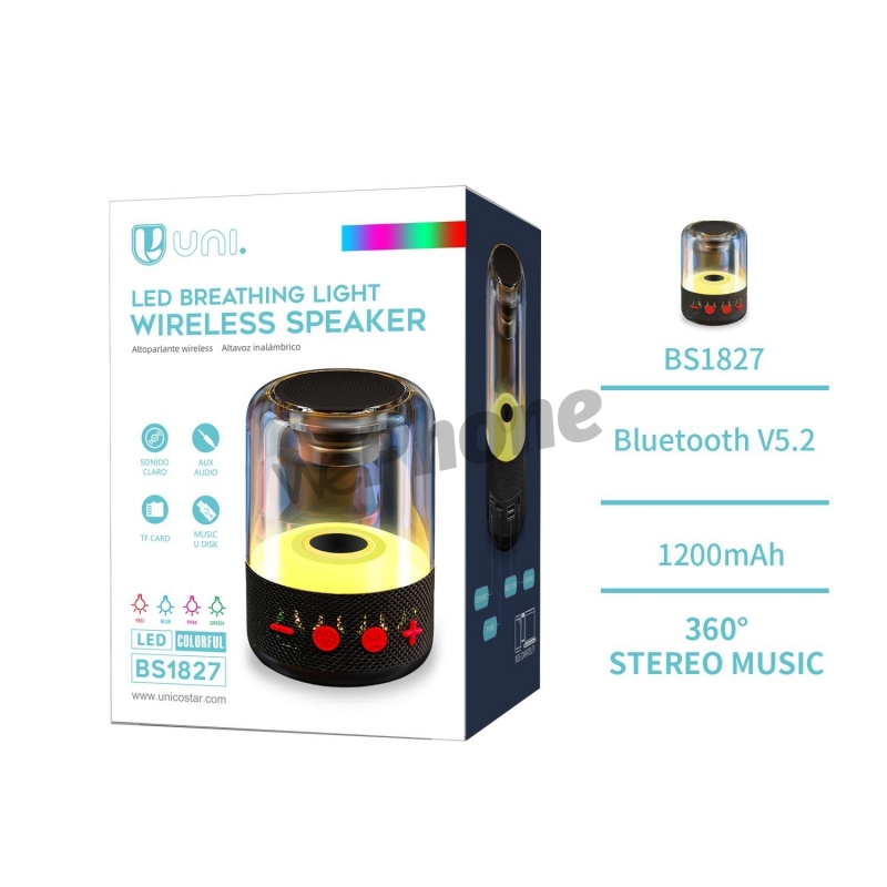 UNICO - New BS1827 bluetooth speaker with light ,b