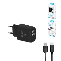 UNICO - HC1744 Travel charger, 2USB, 2.4A current,