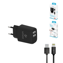 UNICO - HC1743 Travel charger, 2USB, 2.4A current,