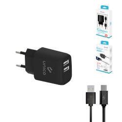 UNICO - HC1745 Travel charger, 2USB, 2.4A current,