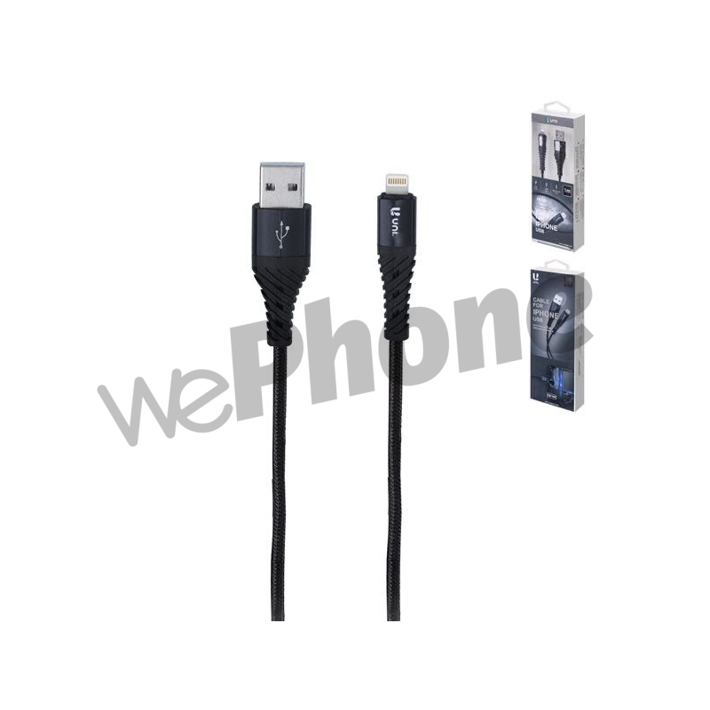 UNICO - CB1580 Nylon braided cable IP 1m 2.4A, bl