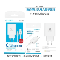 UNICO - HC1984 Travel charger, 1USB, 2.4A current,