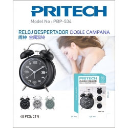 Reloj despertador doble campana PBP-534 PRITECH