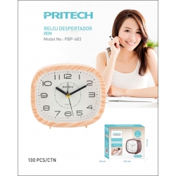 Reloj despertador estilo madera PBP-683 PRITECH