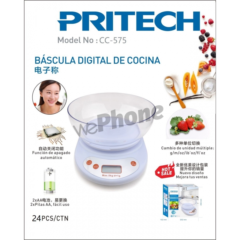 Báscula Digital de Cocina CC-575 PRITECH