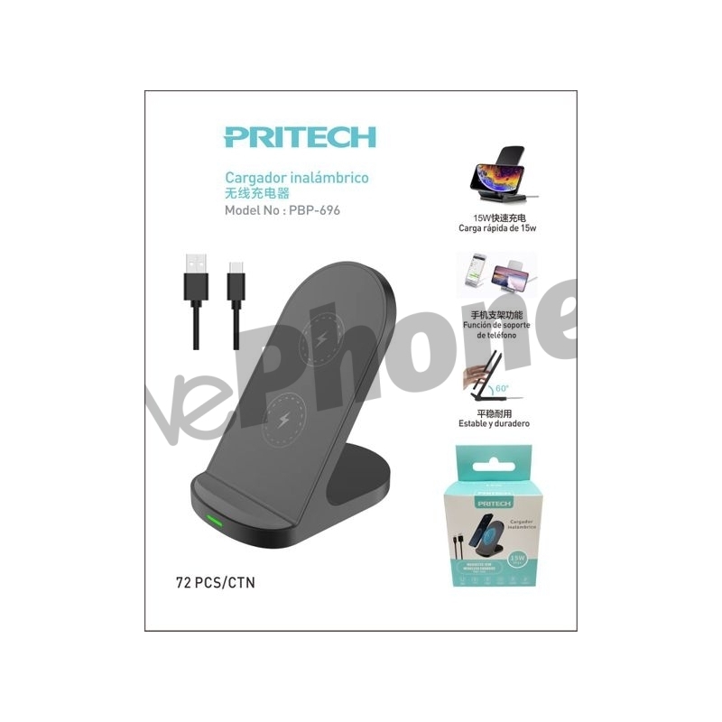 Pretech-PBP-696 Negro Cargador rápido Inalámbrico magnético para Mo...
