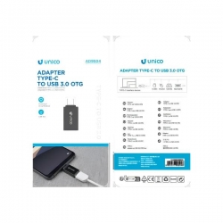 UNICO - AD9504 USB3.0 turn type-c metal adapter bl