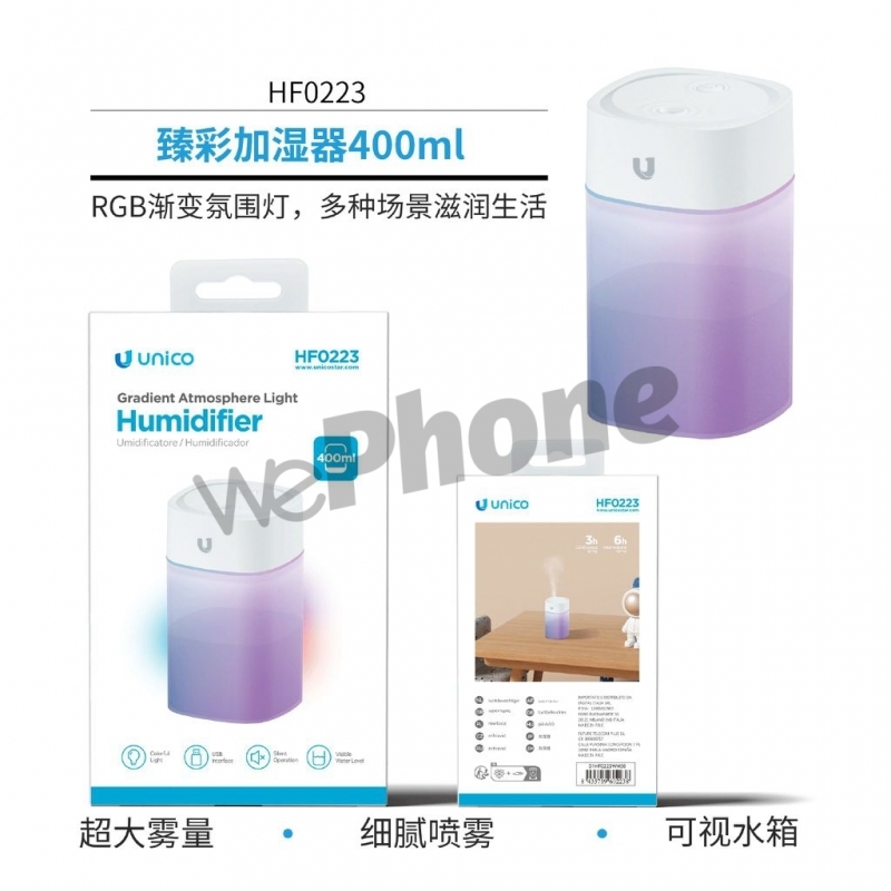 UNICO- HF0223 Humidificador Zhencai de 400 ml