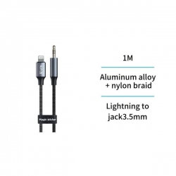 UNICO - AD1274 Cable adaptador Lightning macho a jack de 3,5 mm estilo velcro CE