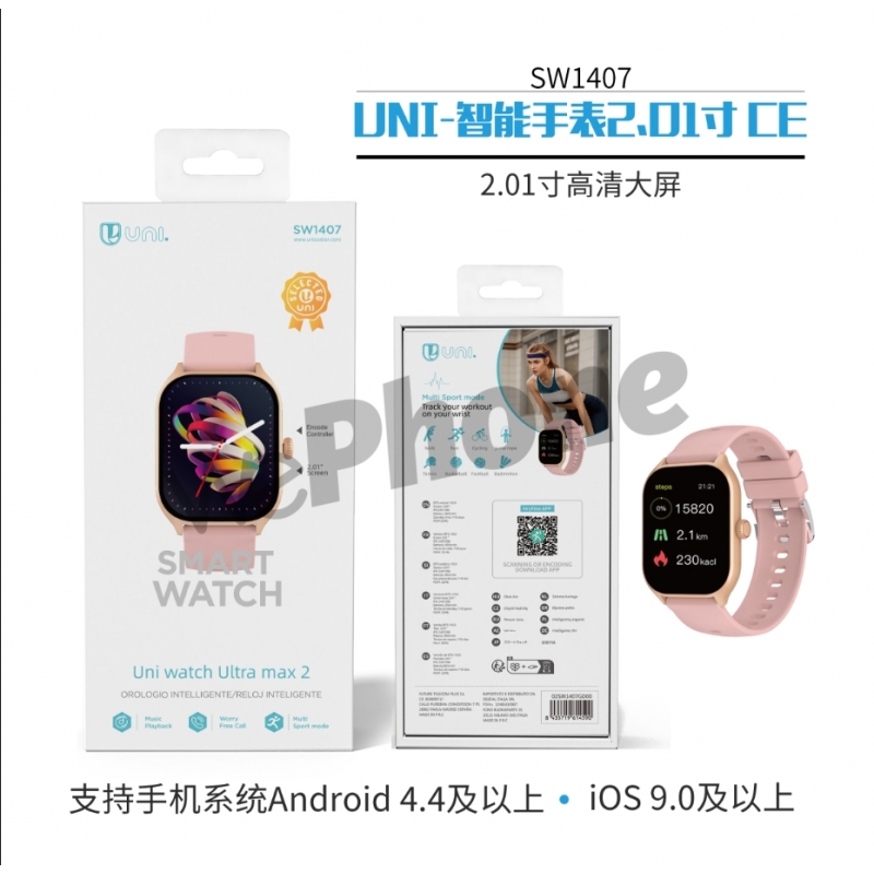 UNICO - New SW1407 Smart Watch 2.01INCH 32Mb ROM ROSA