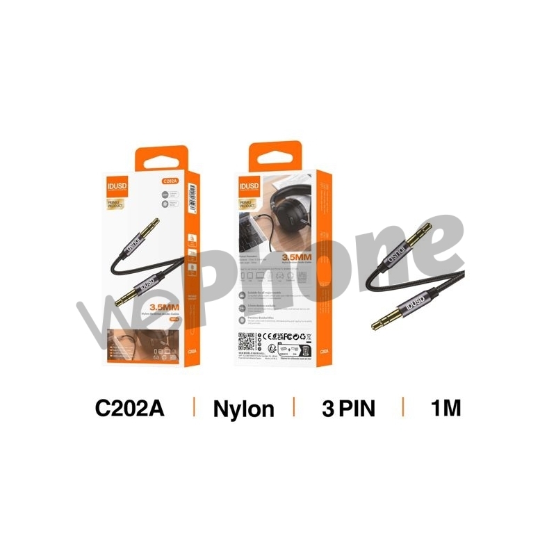 IDUSD C202A CABLE AUDIO NYLON 3.5MM 3PIN M/M 1M