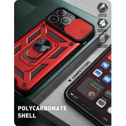 Funda Armadura con Tapa Deslizante iPhone 16 Cámara y Anillo | Wephone Mayorista