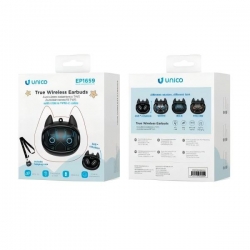 UNICO - New EP1659 NEGRO Auriculares INTRAUDITIVOS TWS CON Bluetooth  STINGER Y CORDÓN para Niños