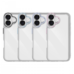 Funda Transparente Cubre Camara de Colores iPhone 16 | Wephone Mayorista