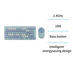 UNICO KB1789 Juego de teclado y mouse inalámbricos coloridos para niños AZUL