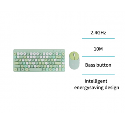 UNICO KB1789 Juego de teclado y mouse inalámbricos coloridos para niños VERDE