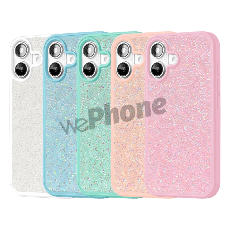 FUANDA DIAMANTE COLOR PASTELES PARA IPHONE16/ 16PLUS