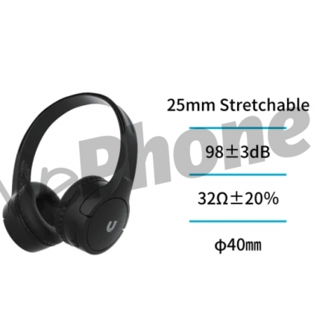 UNI- HP1941 Cascos Auriculares Bluetooth, tipo intrauditivo NEGRO