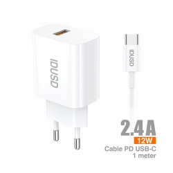 IDUSD-ECO Charger 2.4A + USB-C 1M - D173B