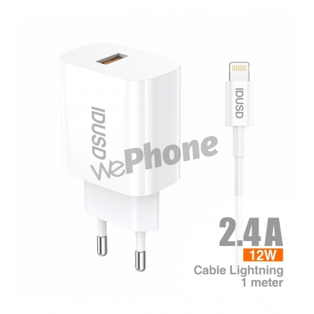 IDUSD-ECO Charger 2.4A + Lighnting 1M - D172B