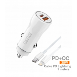 IDUSD-ECO Cargador coche PD+QC 38W + PD Lightning - F55B