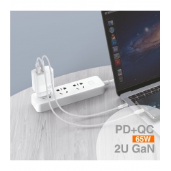 IDUSD-GaN 65W PD 2USB A+C - D130B Carga Rápida