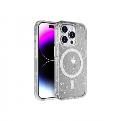 Brillo y Estilo, Funda Transparente con Glitter y Magsafe para Iphone serie