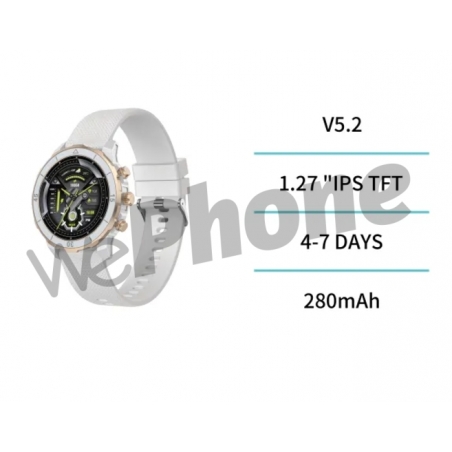 UNICO - New SW2213 Smart Watch Reloj inteligente R3 Fashion 128M color blanco+oro