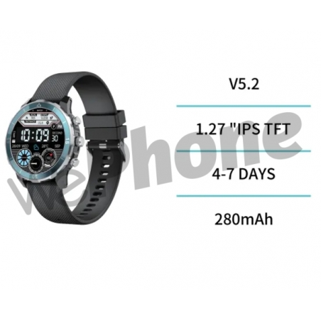 UNICO - New SW2213 Smart Watch Reloj inteligente R3 Fashion 128M color negro+azul