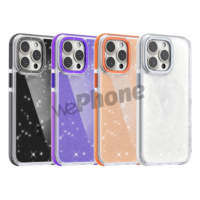 Funda transparente con estilo brillante y resistente para Iphone serie