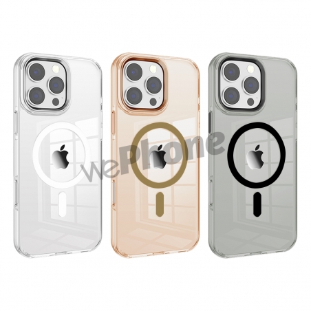 Funda Nunca amarillea Transparente con Magsafe y Botones Metálicos para Iphone 16PRO/16PRO MAX