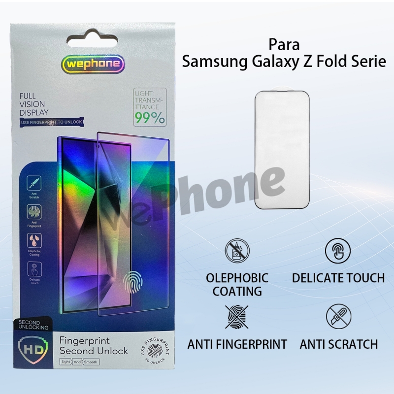 Protector de Pantalla para Samsung Galaxy Z Fold 6 - Alta Transparencia, Resistente a Arañazos, Compatible con Huella Digital