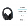 UNI- HP2263 Cascos Auriculares Bluetooth, tipo intrauditivo NEGRO