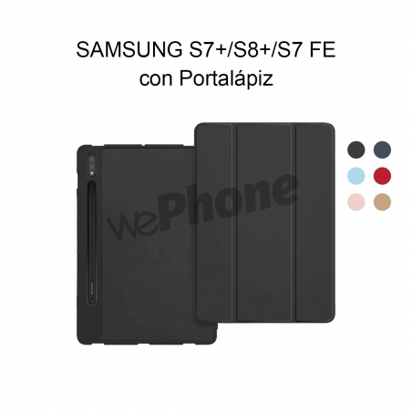 SAMSUNG S7PLUS/S8PLUS/S7FE Funda Smart cover con protalápiz