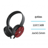 UNI- HP1669 Cascos Auriculares con cable y micrófono, tipo supraaurales ROJO