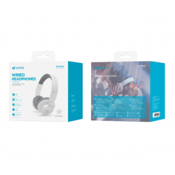 UNI- HP1662 Cascos Auriculares con cable y llamda de soporte BLANCO