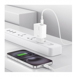 Cargador GaN PD 30W Dual USB-C + Cable USB-C a Lightning Carga rápida dual