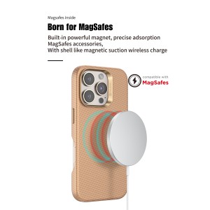 Funda Magnética con Textura de Fibra de Carbono con MagSafe para IP...