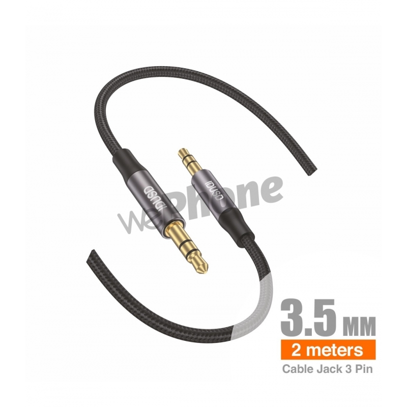 IDUSD Cable Audio Nylon 3.5mm 3Pin M/M 2M - C215A