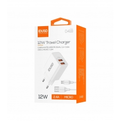 IDUSD Smart Charger 2-USB 2.4A + Micro 1.2M - D41B