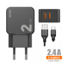 IDUSD Charger 2USB 2.4A + USB-C 2M - D83A