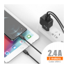 IDUSD Charger 2USB 2.4A + USB-C 2M - D83A